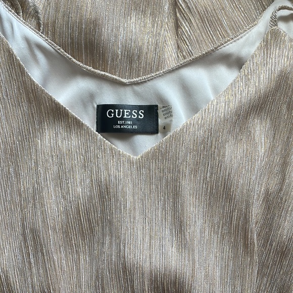 Guess Cocktail Champagne Gold Holiday Dress Size 4 - Picture 4 of 5